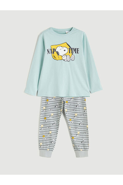 LC Waikiki Crew Neck Snoopy Printed Boys' Pajamas
