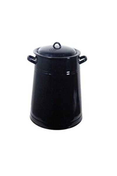 OEM Email-Coated Black Storage Container for Lard - 10 Liters
