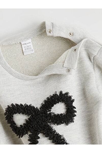 LC Waikiki New Season Bow Printed Girls' Sweatshirt and Leggings 2-Piece Set