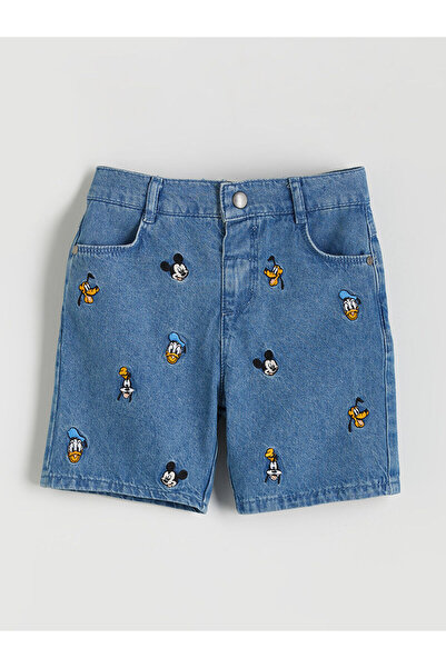 LC Waikiki Μίκυ και οι φίλοι του Κεντημένο αγορίστικο τζιν σορτς