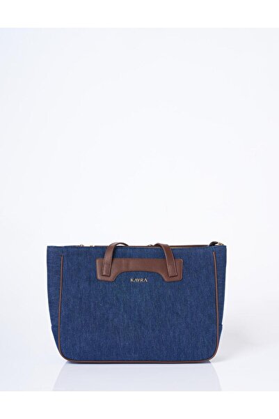 Kayra Τζιν τσάντα με λογότυπο Navy Blue