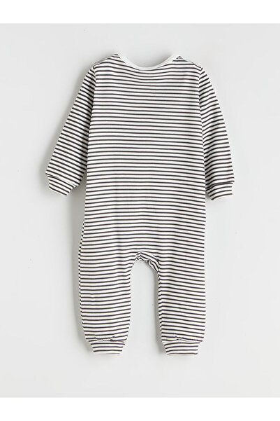 LC Waikiki LCW Gri Bisiklet Yaka Çizgili Erkek Bebek Tulum