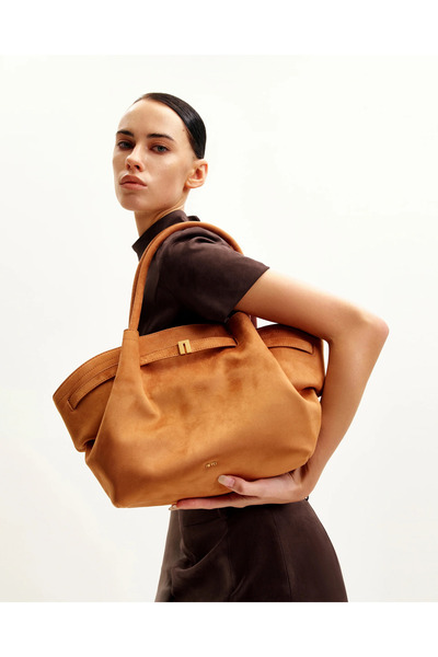 JW PEI Hana Medium Faux Suede Tote Bag – Brown