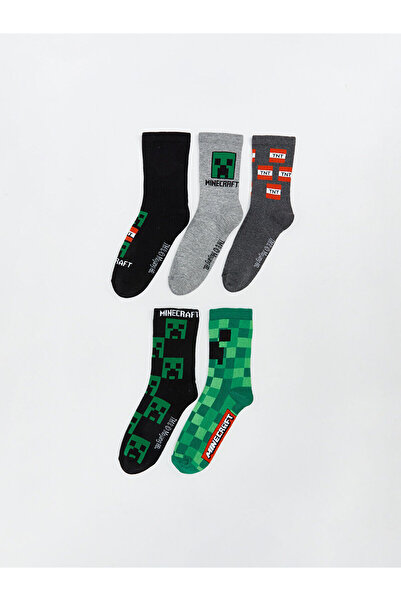 LC Waikiki Shining Store'dan Işıltılı Seçimler | Minecraft Desenli Erkek Çocuk Soket Çorap 5'li