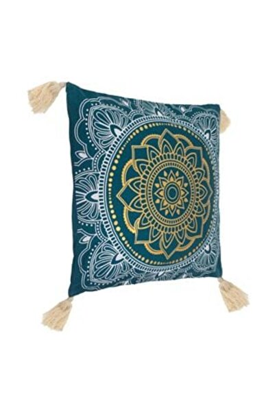 Jumbo Pernă de vară petrol cu ​​model mandala auriu alb 45 x 45 cm