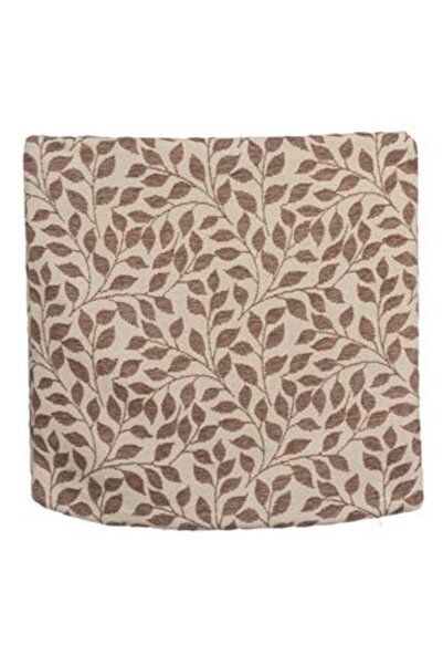 Jumbo Decorative Pillow Cover Chenille Beige Leaves 45 x 45 cm