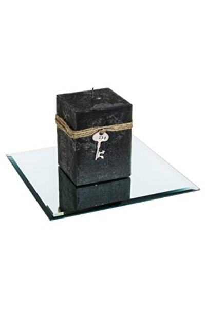 Silver Star Glass Candle Holder Mirror 20 x 20 cm