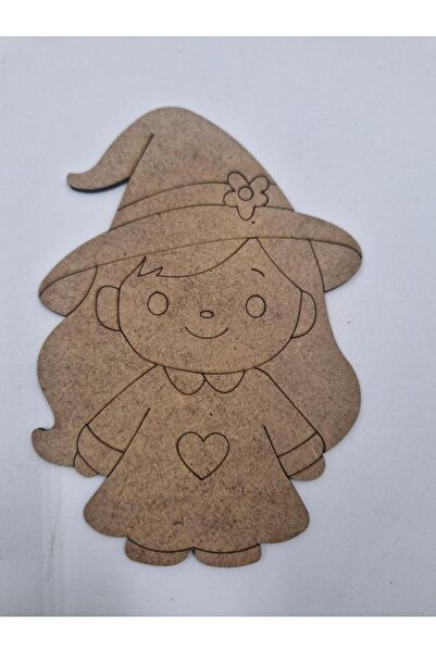 Mu Art Ahşap 10 قطع من الرسم الخشبي اللطيف على شكل ساحرة للمدرسة، نشاط فني يد...