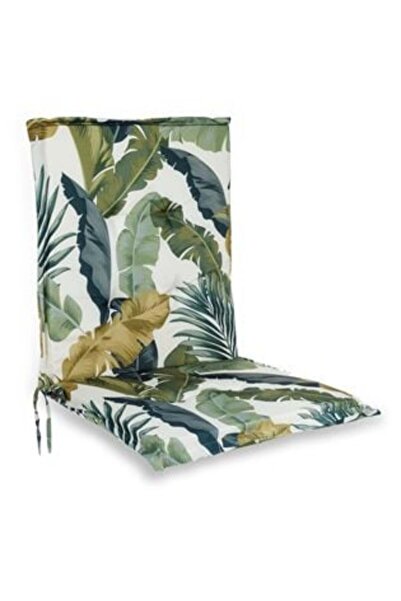 Silver Star Pernă de scaun cu spătar, rezistentă la apă, model cu frunze de bambus de vară, 86 x 38 cm