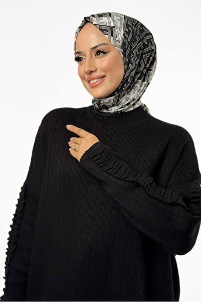 TRENDTESETTÜR Women's Black Knit Tunic t 50381