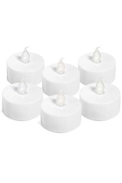 Jumbo LED Tealight Candle with White Flame Ø4 x 4 cm - 6 pcs