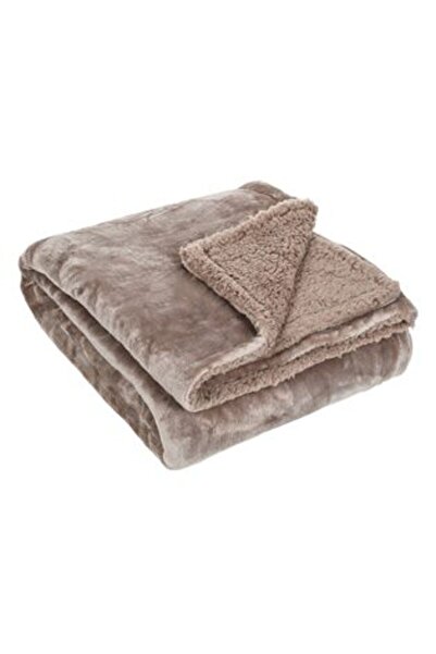 Jumbo Decorative Velvet Blanket Sherpa Brown for Armchair 160x130 cm