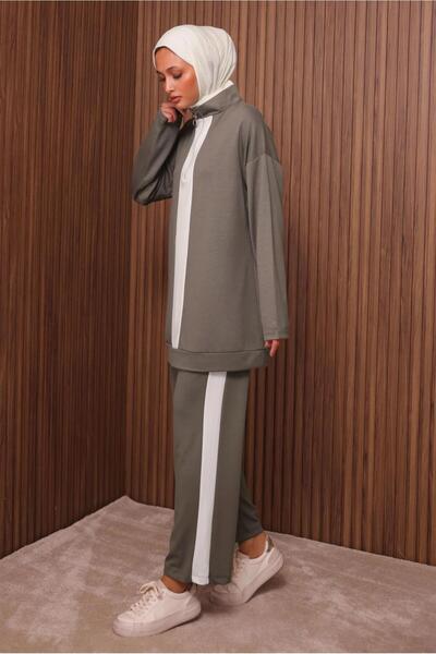 TRENDTESETTÜR Women's Mink Striped Detail Pants Suit t 3035