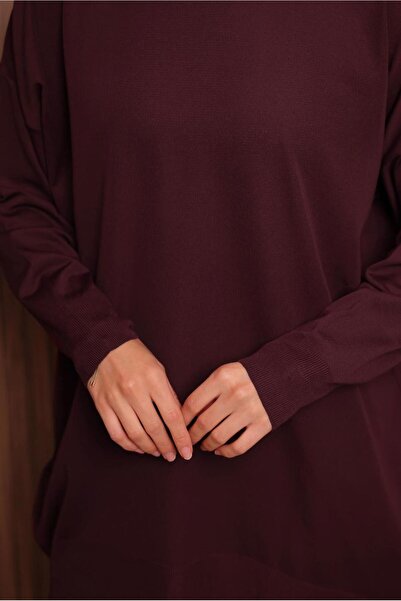 TRENDTESETTÜR Women's Burgundy Knit Tunic t 1007