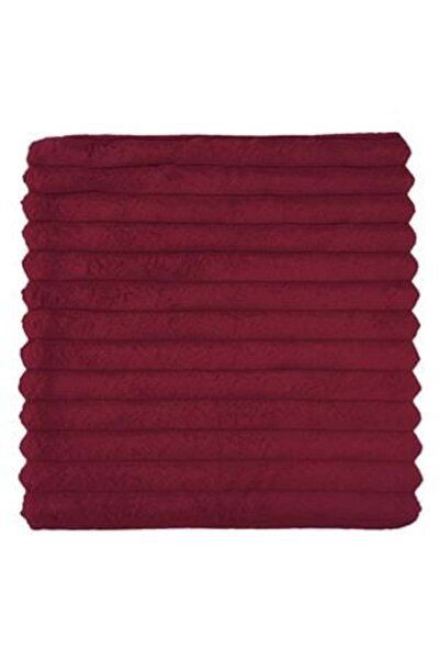 Jumbo Winter Decorative Pillowcase Flannel Ribbed Bordeaux 45 x 45 cm