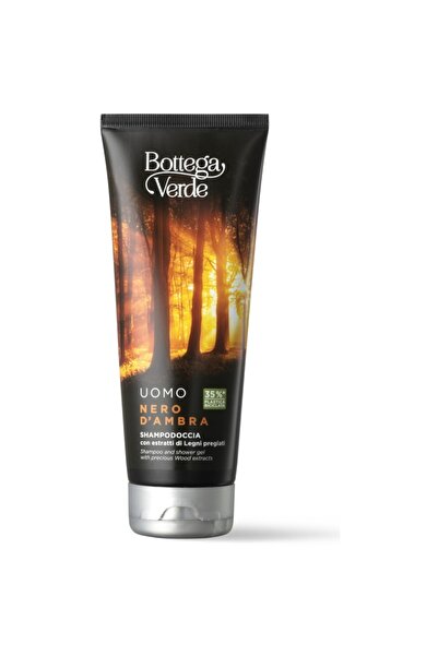 Bottega Verde Hydrating Shampoo and Shower Gel with Precious Wood Extract - Nero d'Ambra, 200 ML