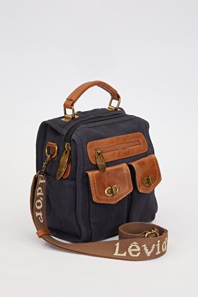 Levidor Siyah Çift Gözlü Fermuarlı Omuz Çantası