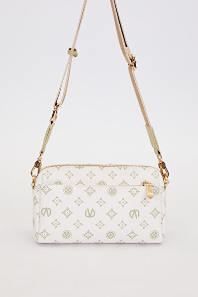 Levidor Green Stripe Belted Shoulder Bag