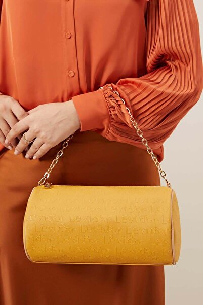 Levidor Hardal Baskılı Silindir Model El Çantası