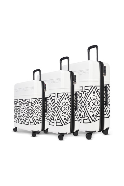 Tom Cruiser حقيبة سفر صلبة قابلة للتدحرج من Vision - 20، 24، 28 بوصة، بيضاء، خفيفة الوزن، قابلة للتوسيع.