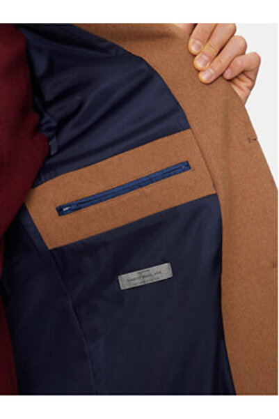 Pierre Cardin Ανδρικό μάλλινο παλτό 83100.6130 Καφέ