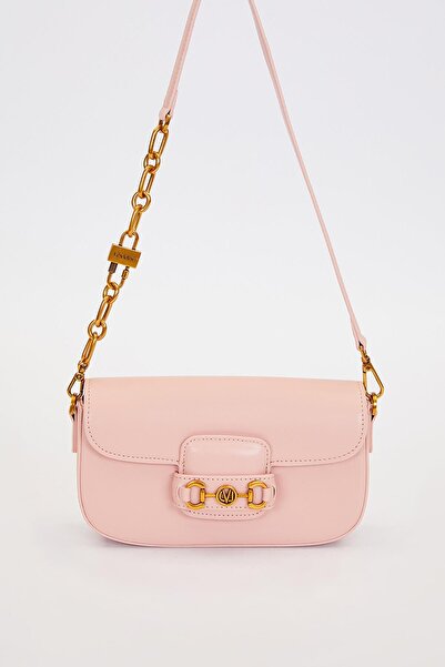 Levidor Pink Lock Chain Shoulder Bag