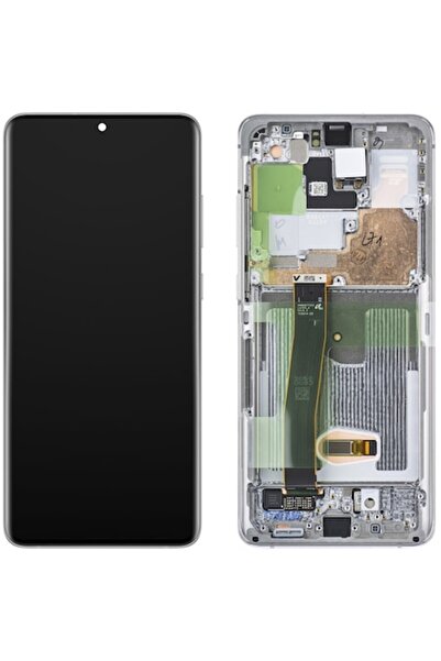 Samsung Ecran tactil Galaxy S20 Ultra 5G G988 / S20 Ultra G988 cu ramă, alb, ...