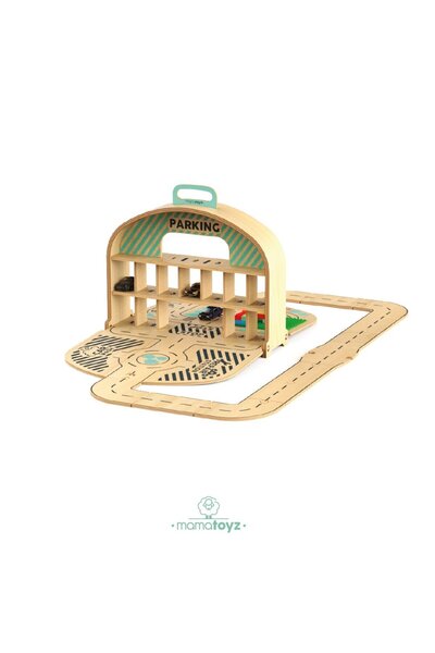 MAMATOYZ Parcare portabilă din lemn,