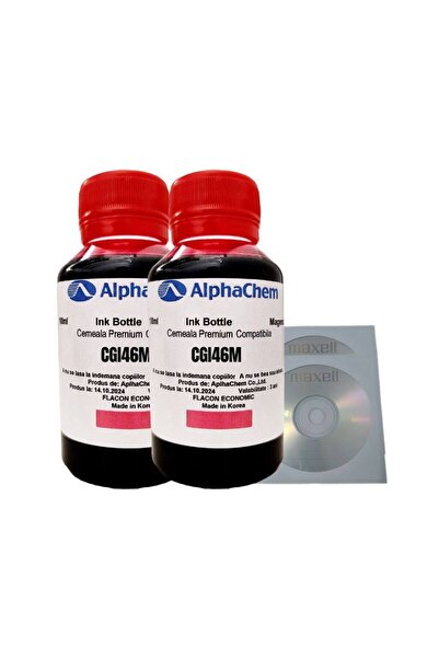 alphachem Set Flacon Cerneala Compatibil Canon 2x100ml GI-46M Magenta, 2buc C...