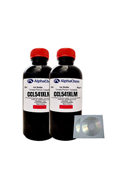 alphachem Set Flacon Cerneala Compatibil Canon 2x200ml CL-541XLM Magenta, 2bu...