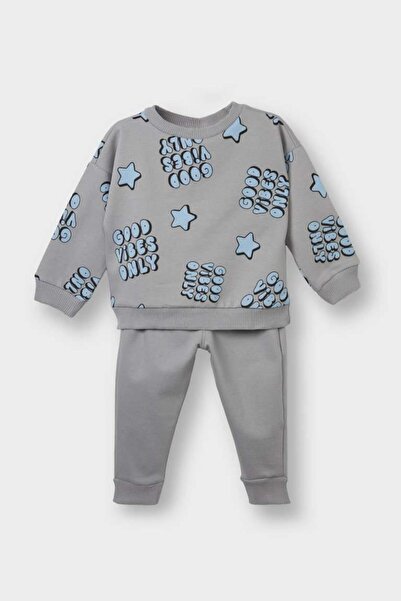 DeFacto Erkek Bebek 2'li Takım Desenli Sweatshirt Alt (25 AU)