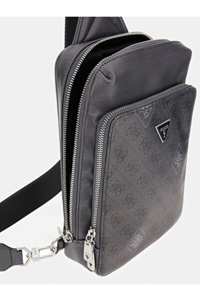 Guess Milano Erkek Siyah/Beyaz Çapraz Askılı Çanta HMMICTP5426-BWH