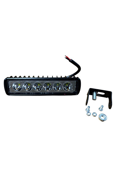 Carub Off-Road Lamba Sis Lambası 6 Led 18W 10-30V 15.5x4 Cm Beyaz 1 Adet Fiya...