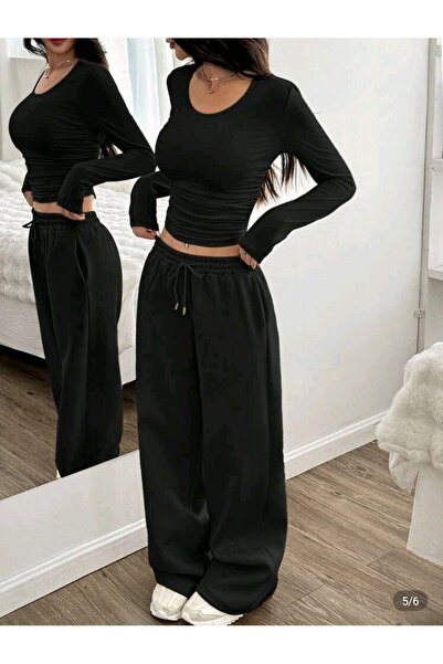 CANDERO Women's Wide-Leg Comfortable Wear Loose Sweatpants-Asl-338