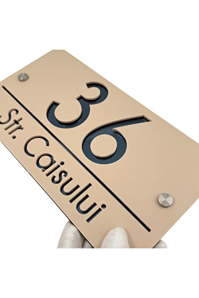 Adresa VIP NUMAR CASA PREMIUM - Crem Satinat Gri Antracit Oglinda 2 Distantie...