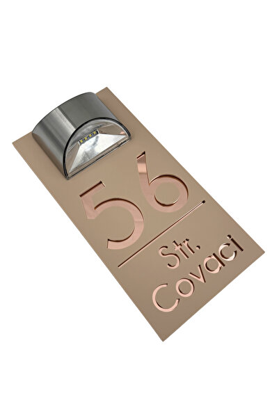 Adresa VIP NUMAR CASA PREMIUM - Crem Satinat Roze Auriu Oglinda Lampa Solara ...