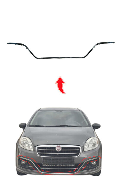 MEFAUTO Fiat Linea Uyumlu Ön Tampon Alt Nikel Çıtası 3 Parça