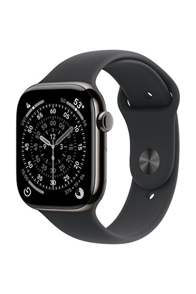 Apple Watch 11 GPS + Cellular, Slate Titanium, Black Sport Band - S/M