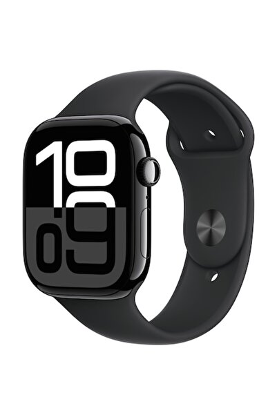 Apple Watch 10 GPS, Jet Black Aluminium Case 46mm, Black Sport Band - S/M