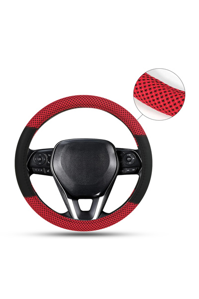 Generic Universal 15 Inch Leather Steering Wheel Cover Anti-Slip Breathable All Season