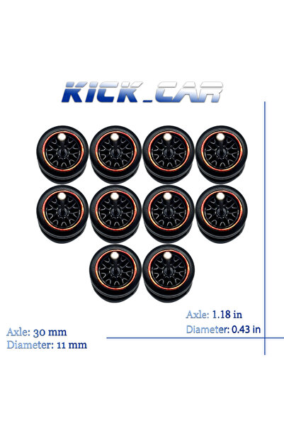 choice2 MMW72-R 1/64 Wheels with Fixed Tires Branches Spoke for Toy Model Die...