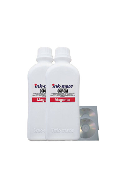Ink-mate Set Flacon Cerneala Compatibil Canon 2x1000ml GI-46M Magenta, 2buc Cdr Maxell cu plic