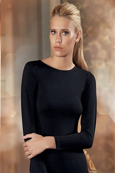 Findit جسم بياقة دائرية وأكمام طويلة B192