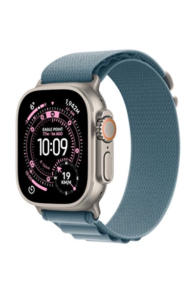 Apple Watch Ultra 3, GPS + Cellular, Titanium Case 49mm, Light Blue Alpine Loop - Small
