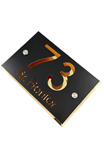 Adresa VIP NUMAR CASA PREMIUM - Aluminiu Periat Negru Aluminiu Auriu Oglinda ...