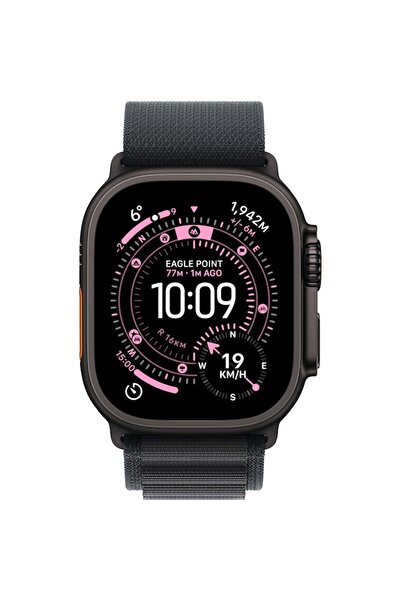 Apple Watch Ultra 3, GPS + Cellular, Black Titanium Case 49mm, Black Alpine Loop - Medium
