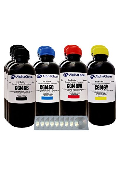 alphachem Set Flacon Cerneala Compatibil Canon 3x200 GI-46BK Negru 2x200 GI-4...