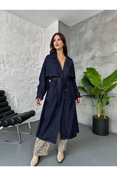 Elif Özbey Butik Premium Oversize Denim Trençkot