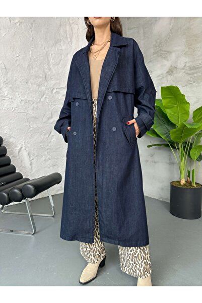 Elif Özbey Butik Premium Oversize Denim Trençkot