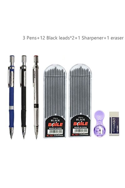 Choice Black Pencil set G 2.0mm Mechanical Pencil Set 2B Automatic Pencils wi...